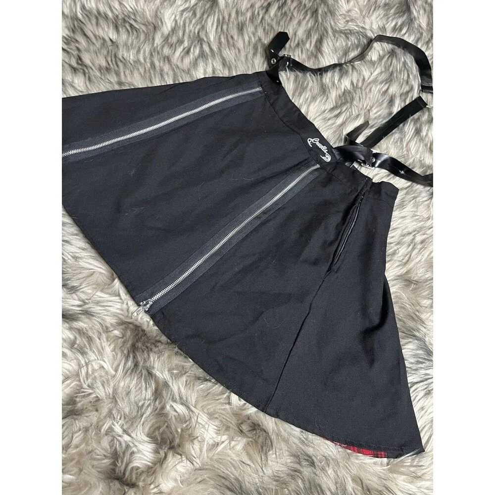 Her Universe Disney Cruella Zipper Pleated Suspender Skirt Size M